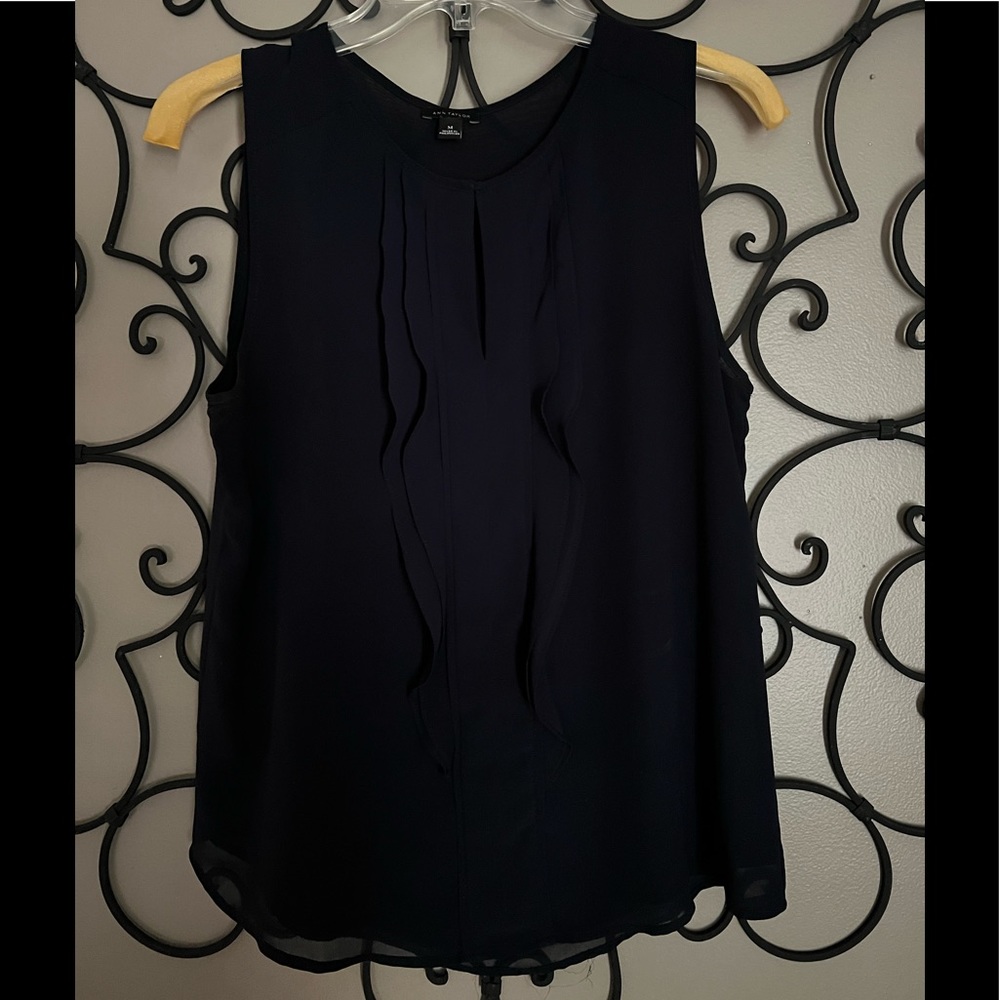 Ann Taylor Navy Blue Sleeveless Blouse